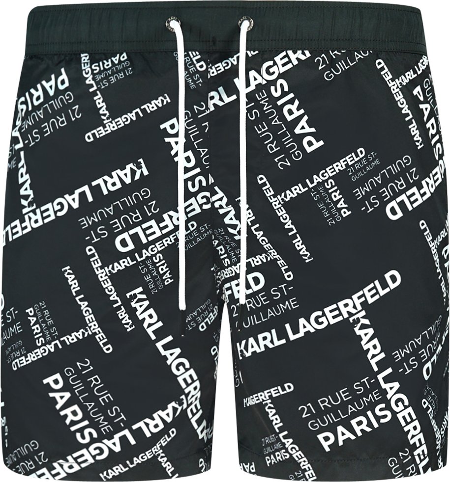 Karl Lagerfeld Paris Logo Schwarze Badehose