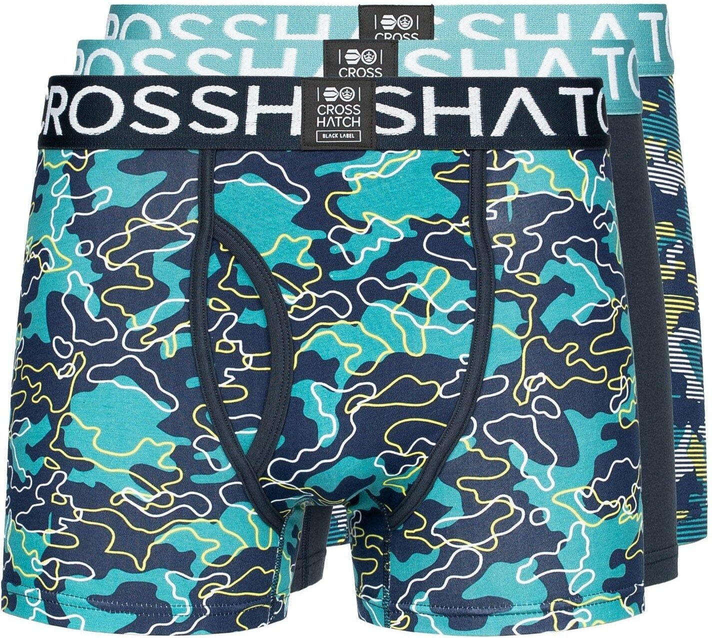 Crosshatch - "Linamo MVE" Boxershorts Offene Fliege für Herren (3er-Pack) (Petrol)