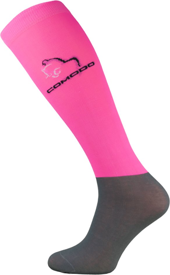 COMODO - Femme Chaussettes Equitation | Chaussettes Hautes Longues pour Eté - Rose Néon