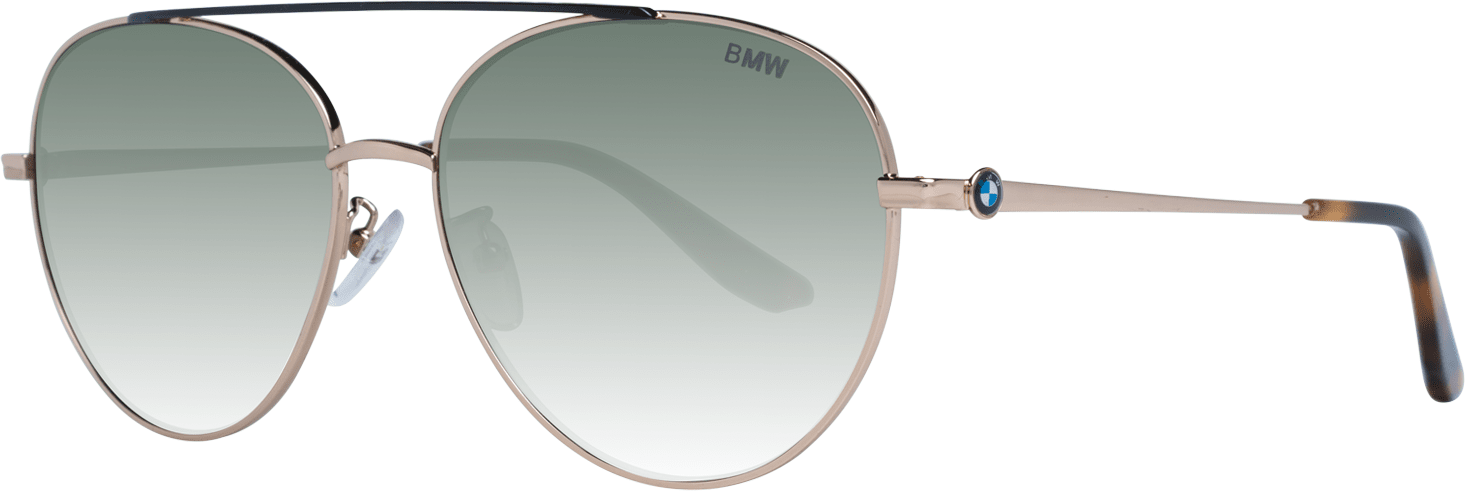 BMW - Sonnenbrille mit glänzendem Roségoldrahmen und grünen Verlaufsgläsern
