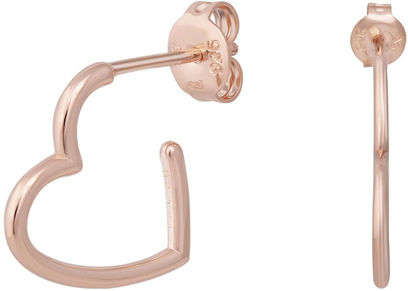 cai Creole 925 Sterling Silber rosé vergoldet Herz klein