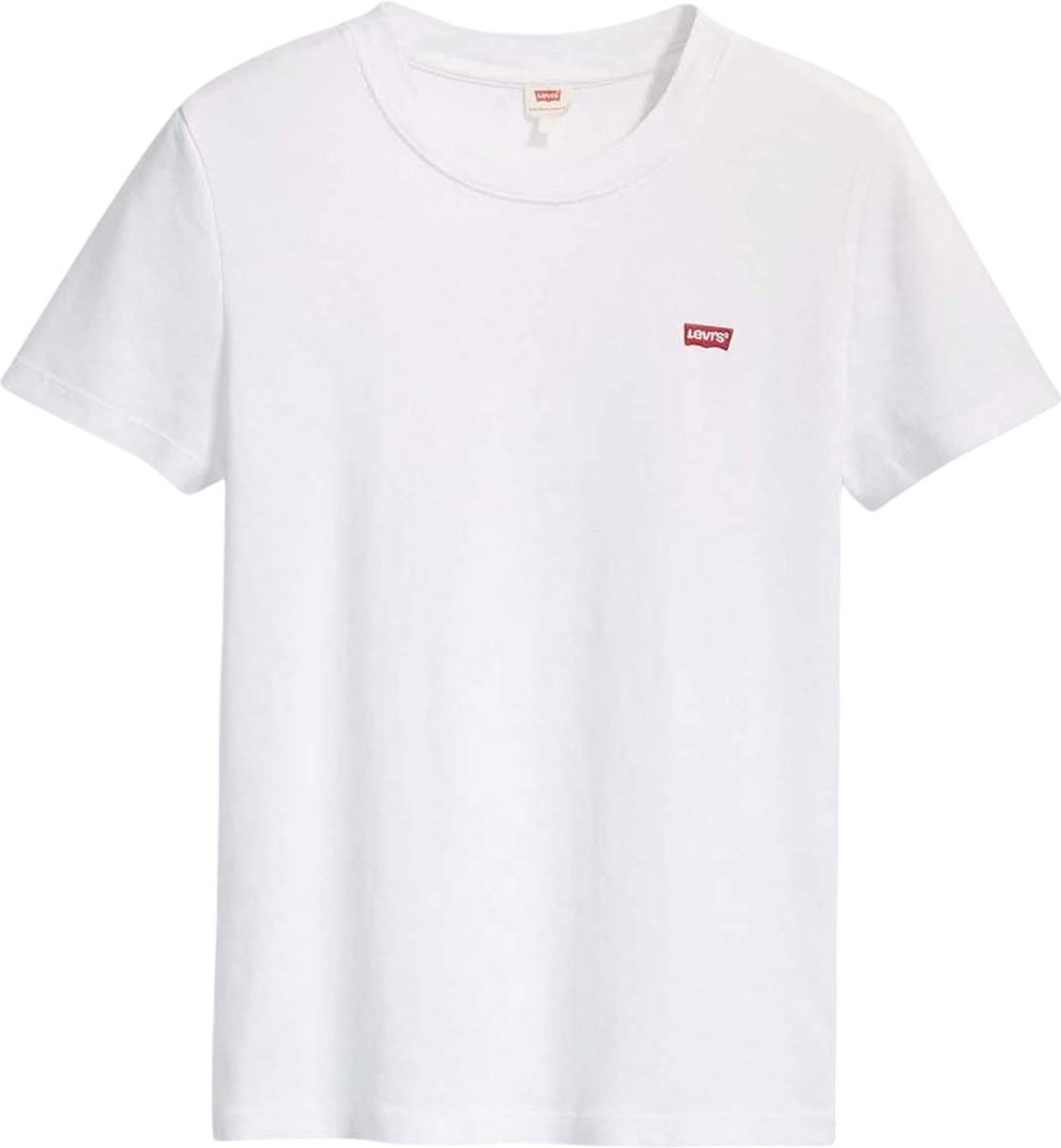 Levis - "Baby" T-Shirt für Damen, gerippt, kurzärmlig (Weiß)