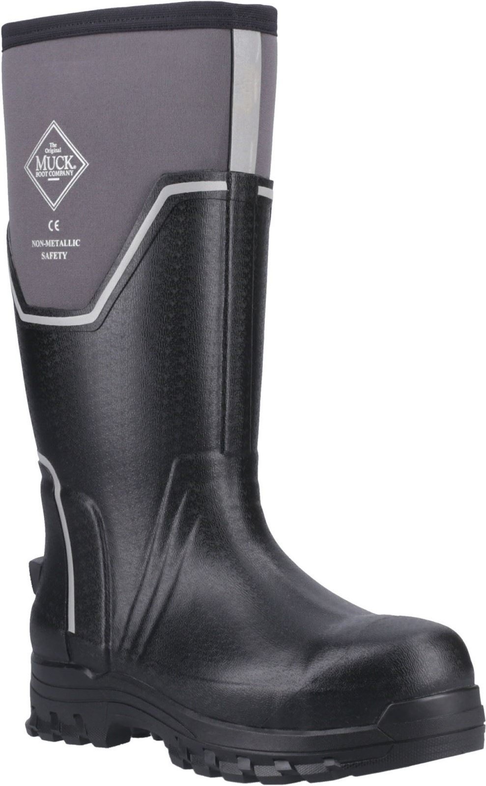 Muck Boots Grit S5 Herren Gummistiefel in Schwarz/Grau