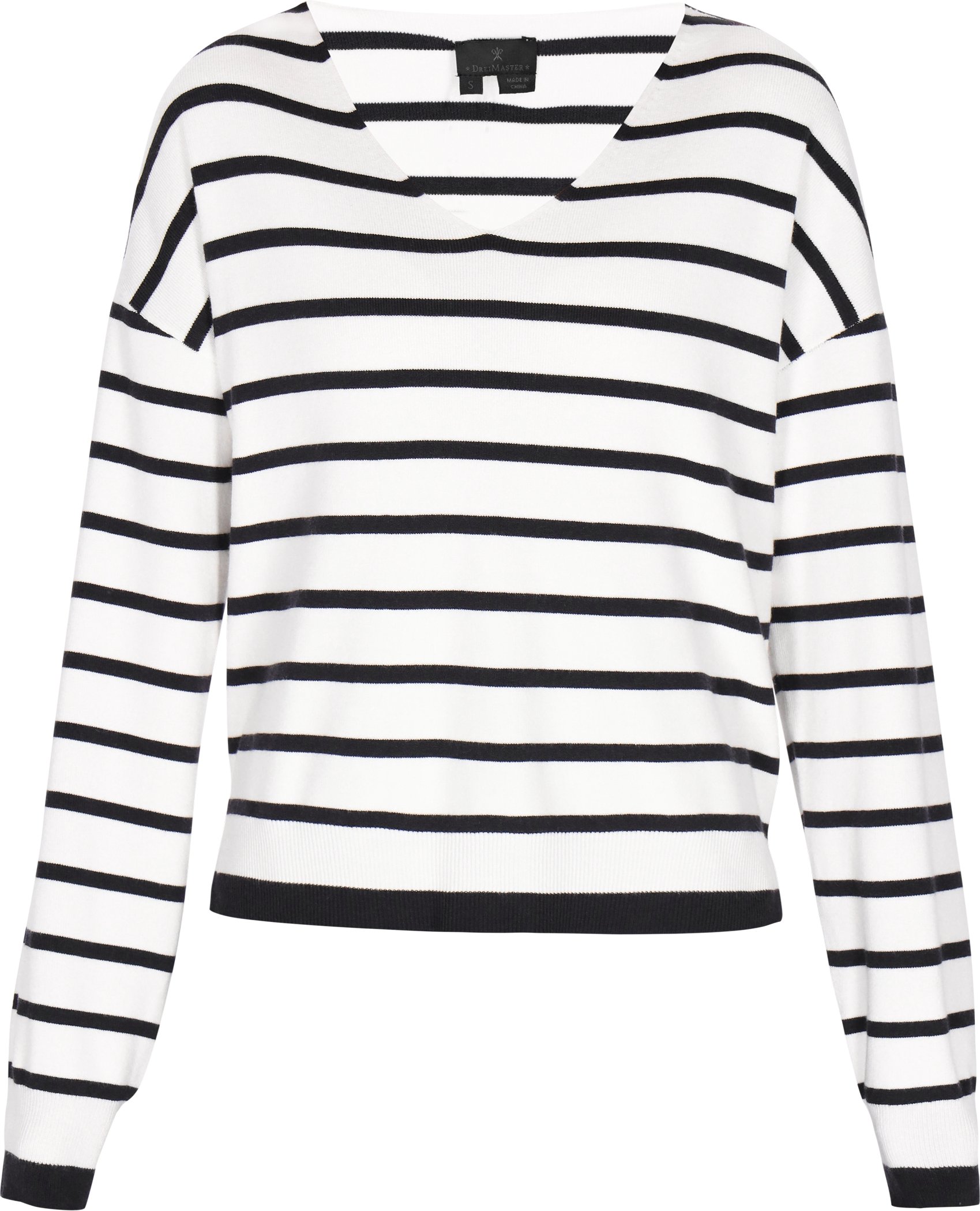 Dreimaster Zur Seite fahren Frauen Marineblau, weiße Streifen