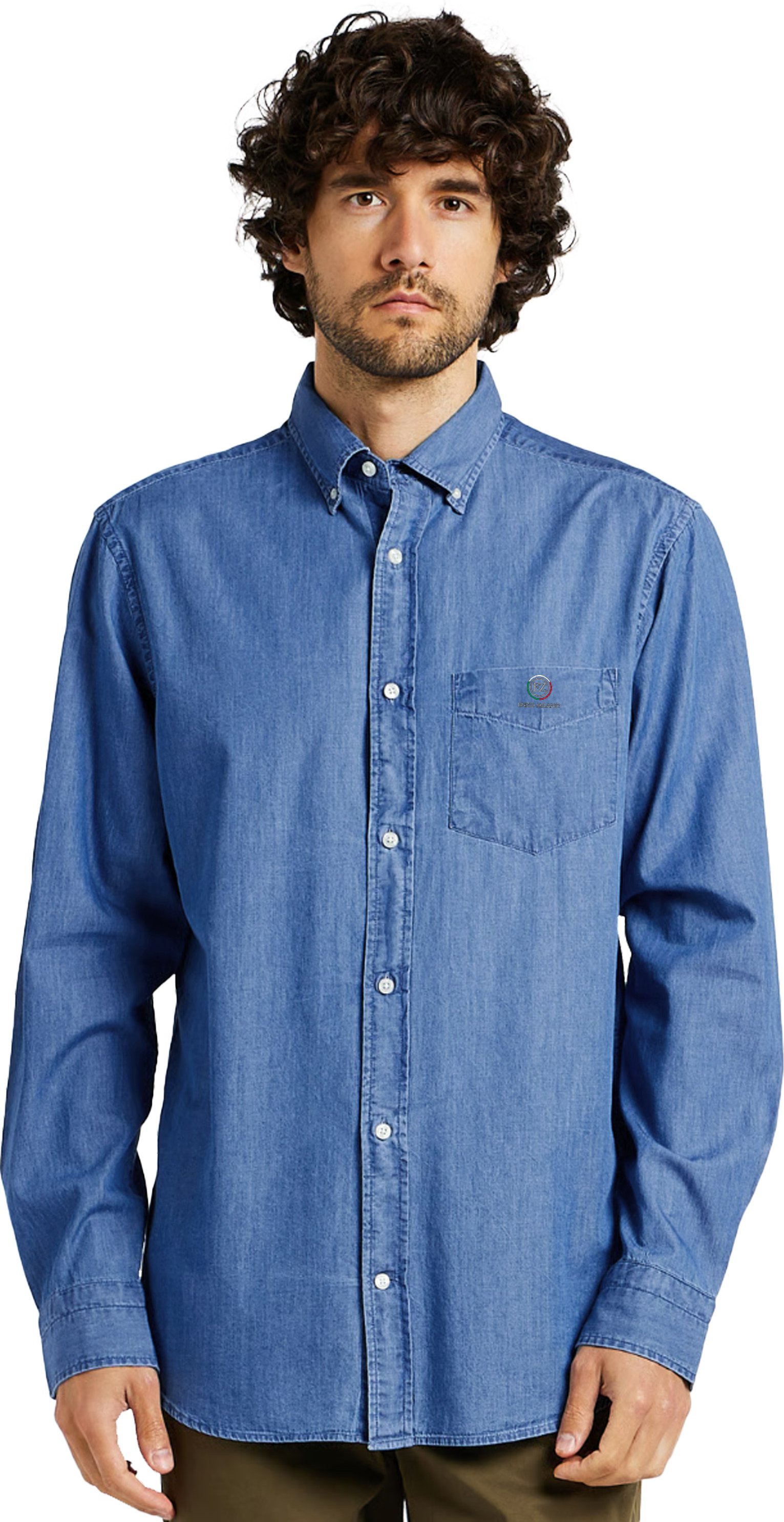 Thumbnail - Enzo | Herren Regular Fit Denim Hemd