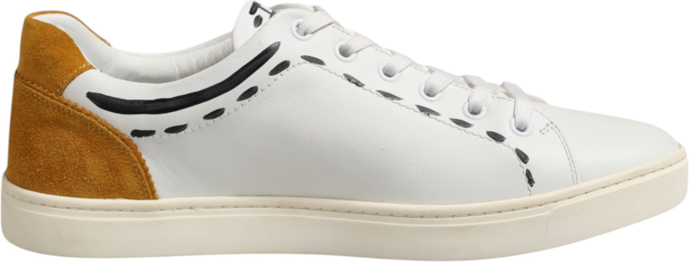 Dolce & Gabbana Weiße Leder MILANO Low Top Sneakers Schuhe