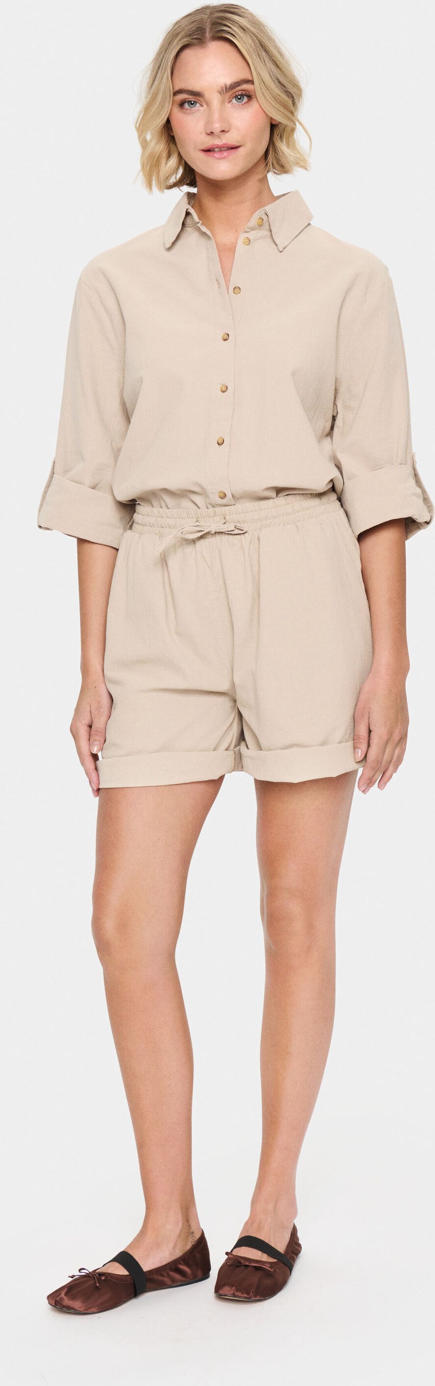 Shorts Gerade Passform Plaza Taupe beige
