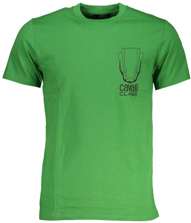 Thumbnail - Grünes T-Shirt mit Rundhalsausschnitt und kurzen Ärmeln