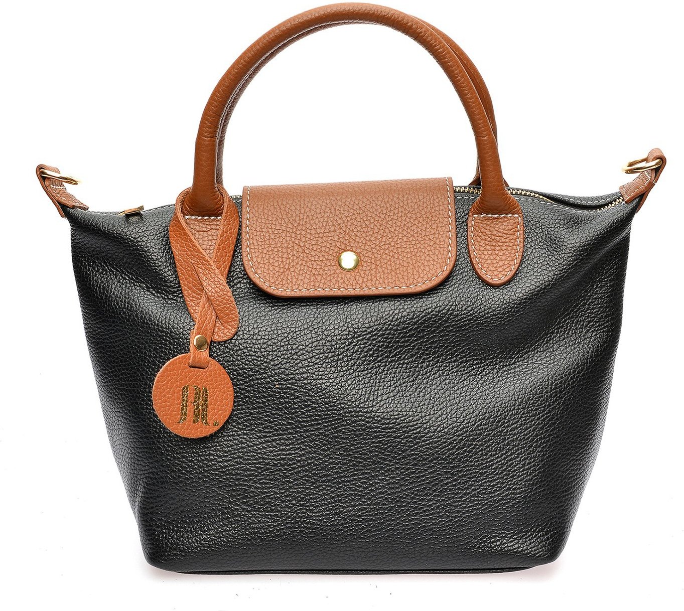 Anna Luchini schwarze Lederhandtasche