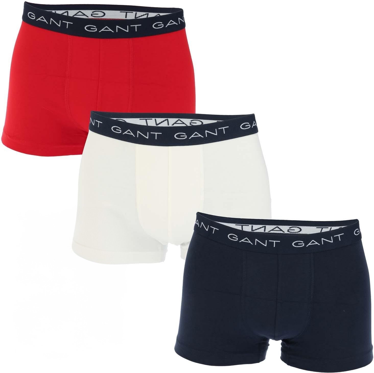 Gant - Boxershorts für Herren (3er-Pack) (Rot/Naturweiß/Dunkles Marineblau)
