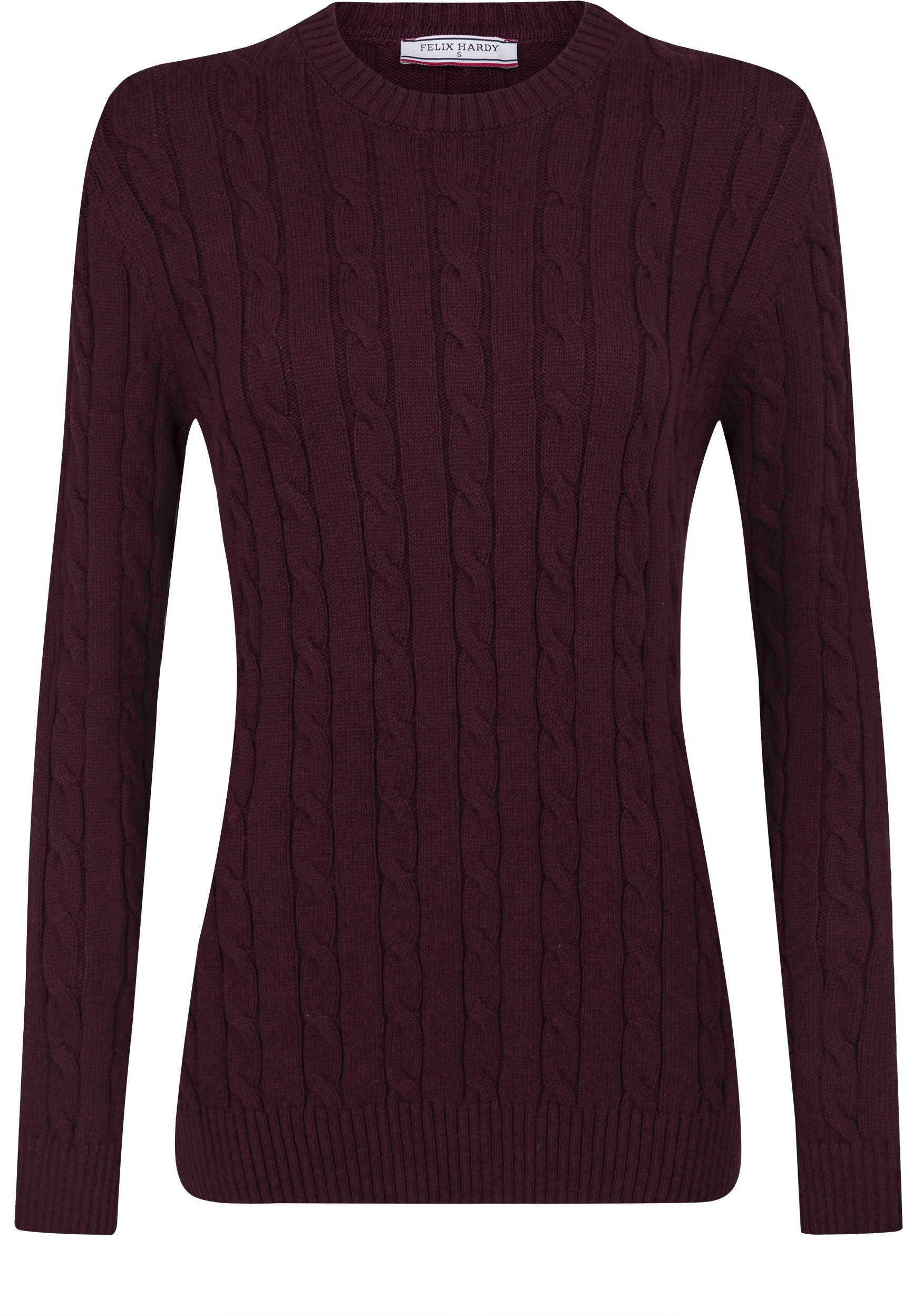 Pullover Kabelstrick-Pullover Mit V-Ausschnitt