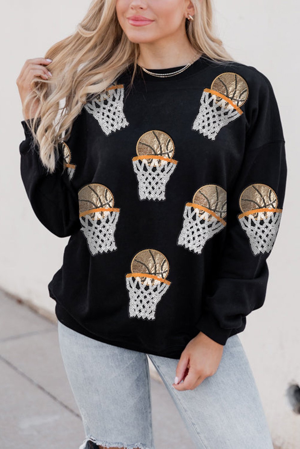 Pailletten Basketball Sweatshirt