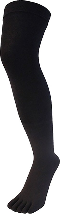 TOETOE - Herren- und Damen-Essential Feuchtigkeitsableitende Baumwoll-Socken über dem Knie - Schwarz