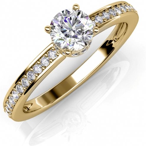 Kopie des Rings Elise - Roségold und Kristall