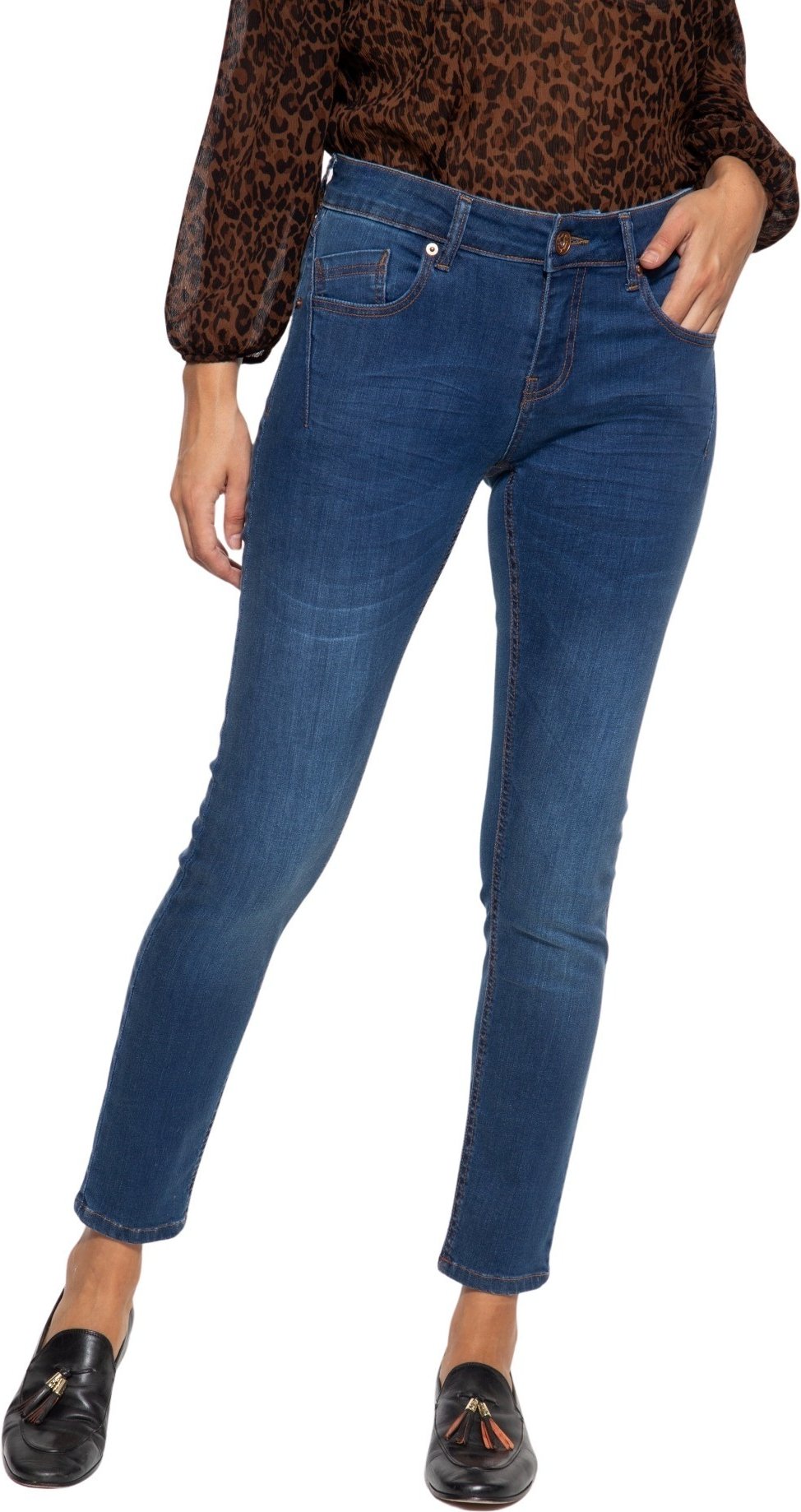 Amor, Truth & Trust Damen ATT JEANS Damen Jeans mit legeren Waschungen Leoni blau