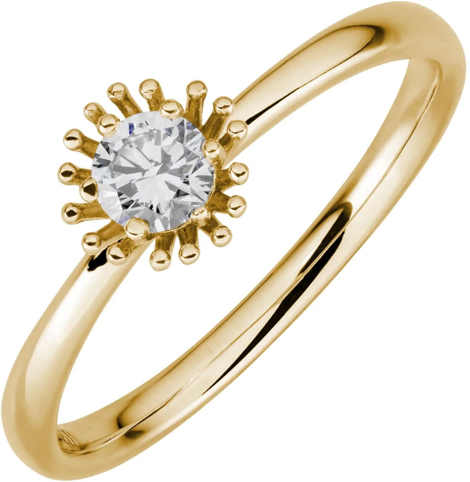 Lyomi Ring 585/- Gelbgold 1 synth. Diam. 0,25ct.