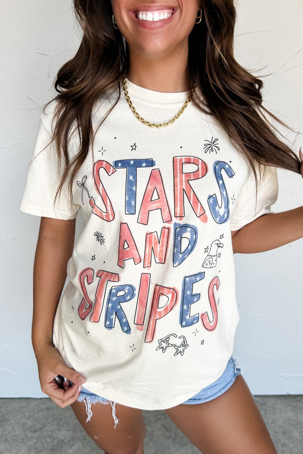 Stars and Stripes Grafik T-Shirt