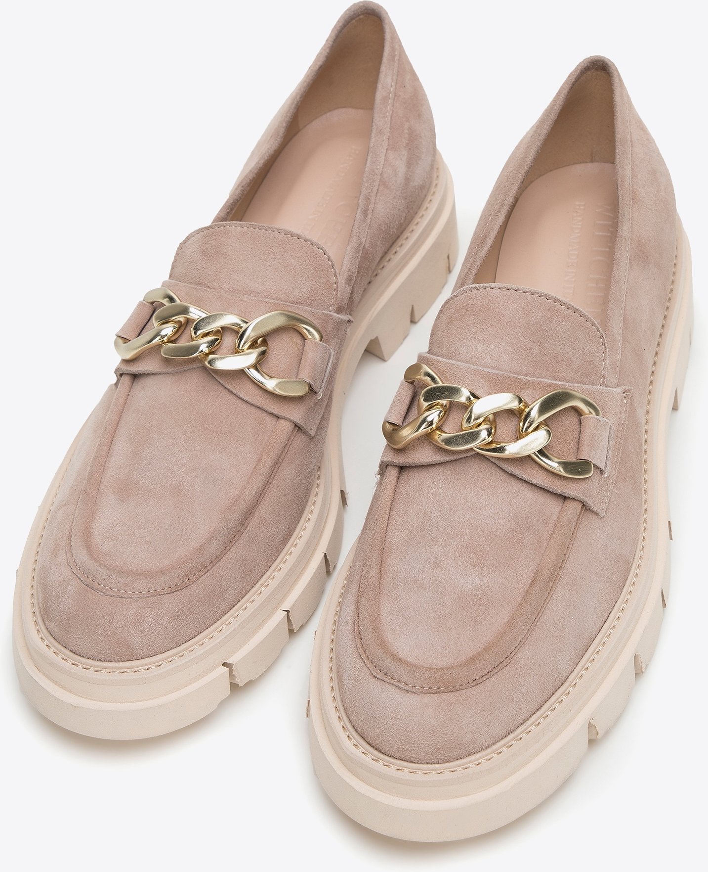 Wittchen Damen-Wildledermokassins mit Kette und Plateau, Beige