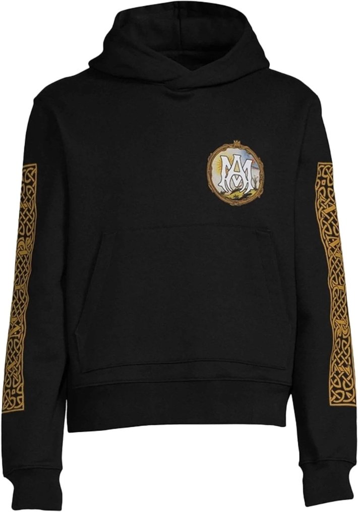 Amiri Lanscape Frame Design Schwarzer Kapuzenpullover