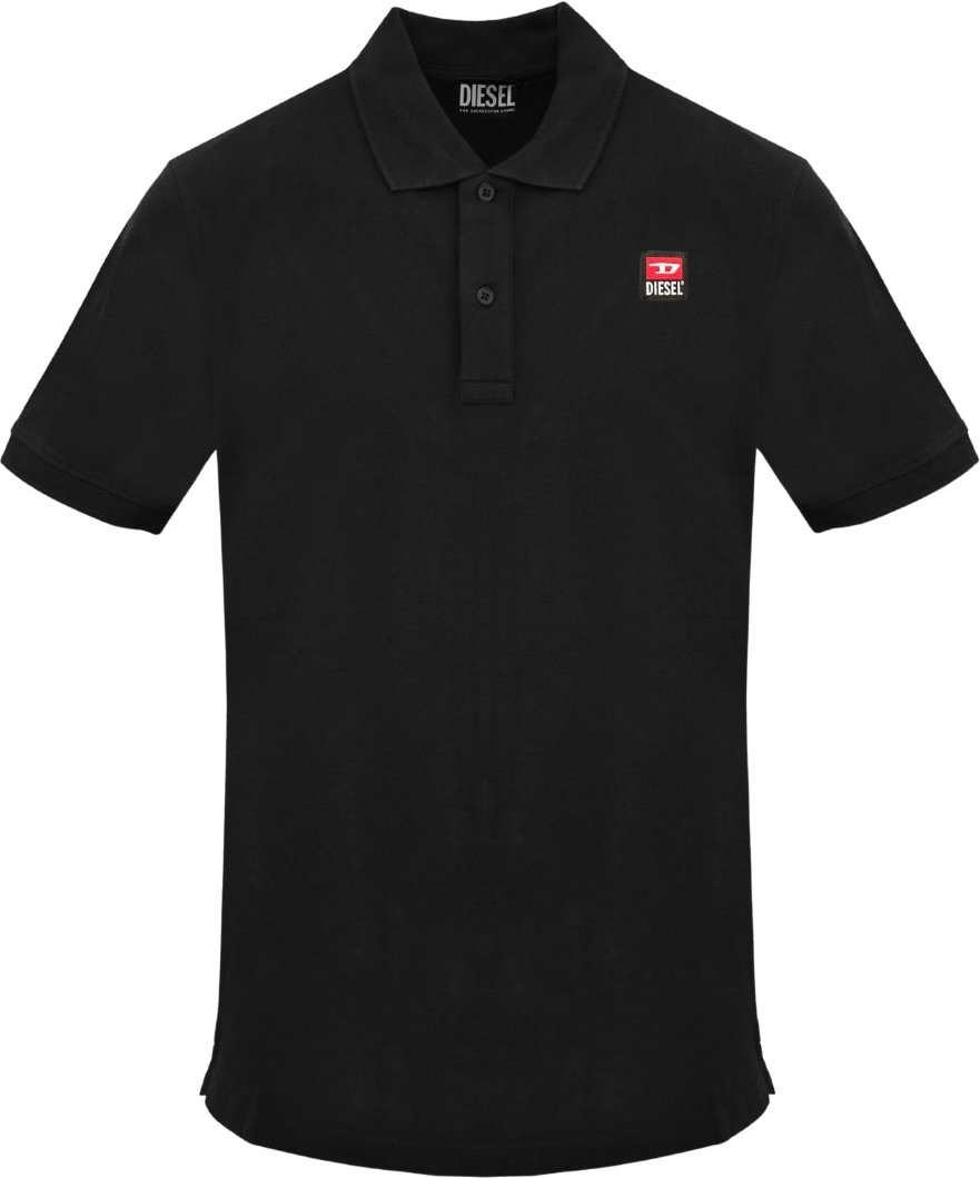 Diesel - Poloshirt „caviar" In Schwarz Mit Kleinem Logo-patch