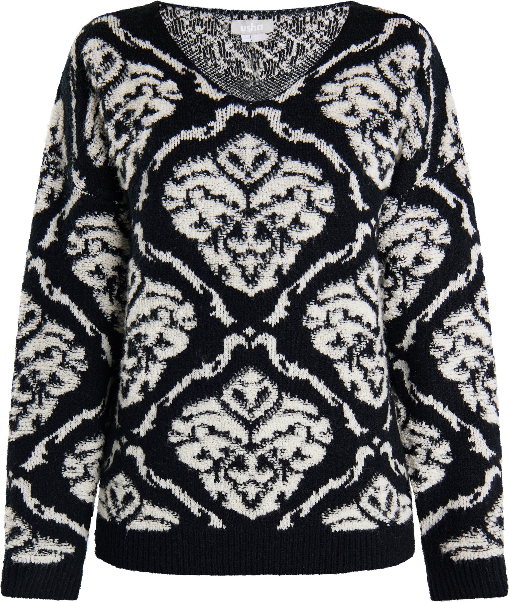 Thumbnail - usha Strickpullover Damen schwarz/creme