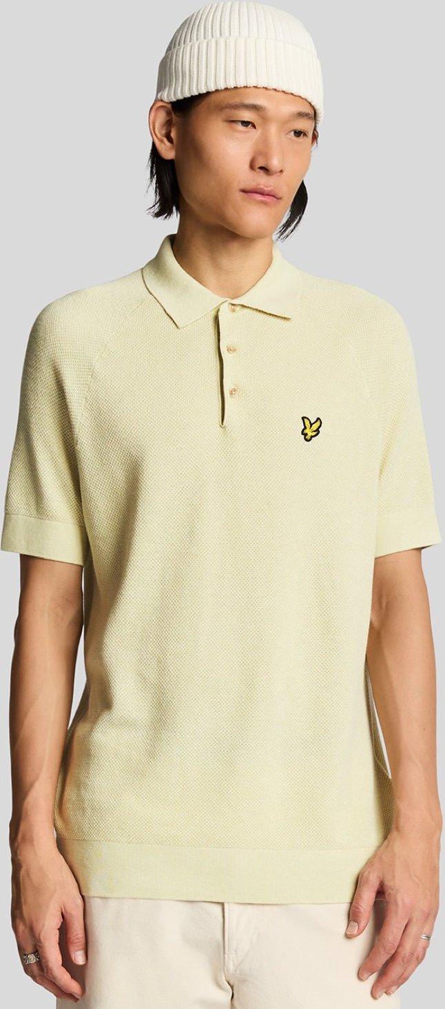 Thumbnail - Lyle & Scott – Gestricktes Poloshirt aus Leinenmischung – Gelb