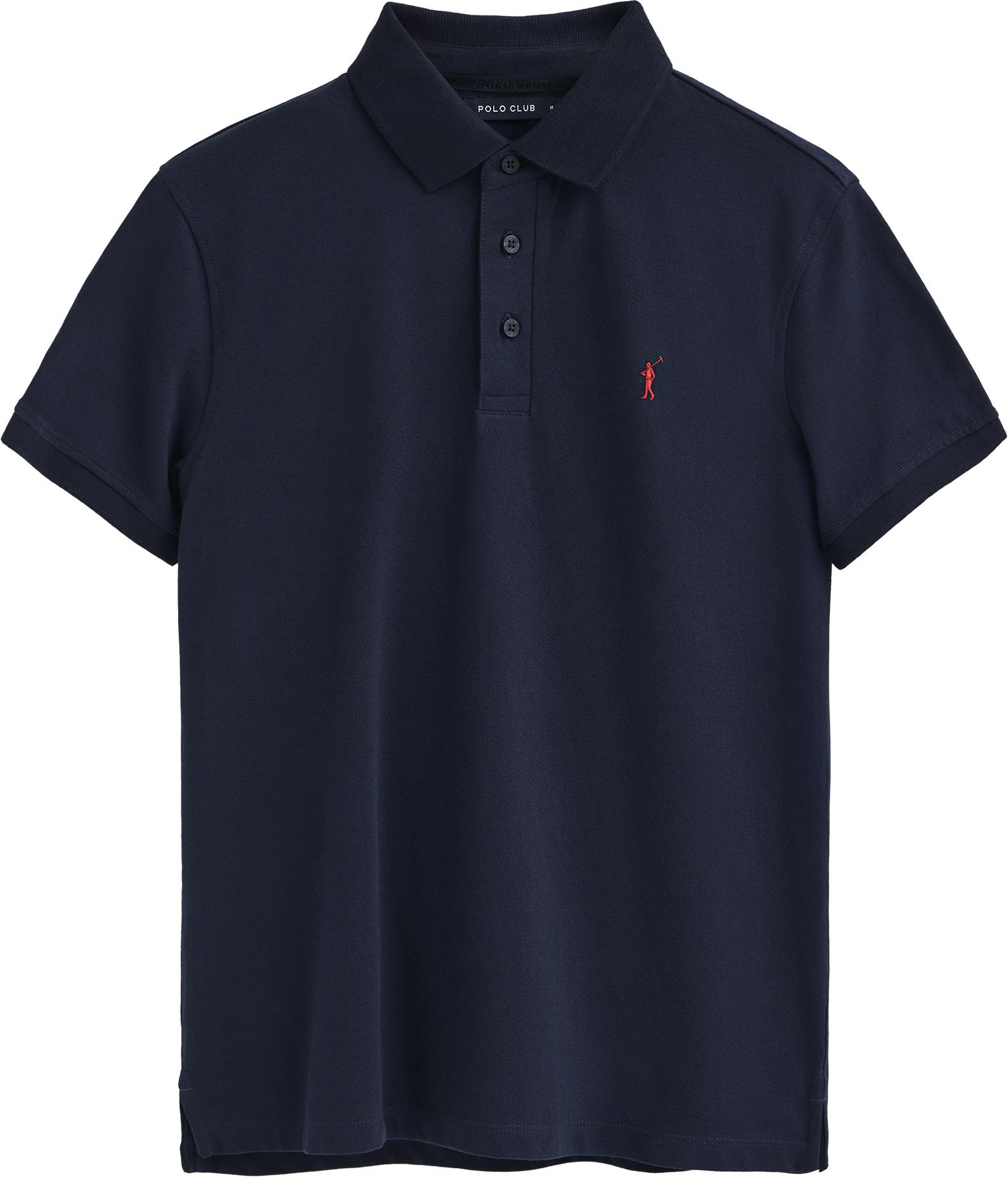 Poloshirt marineblau Slim Fit aus Pikee mit gesticktem Rigby Go-Logo