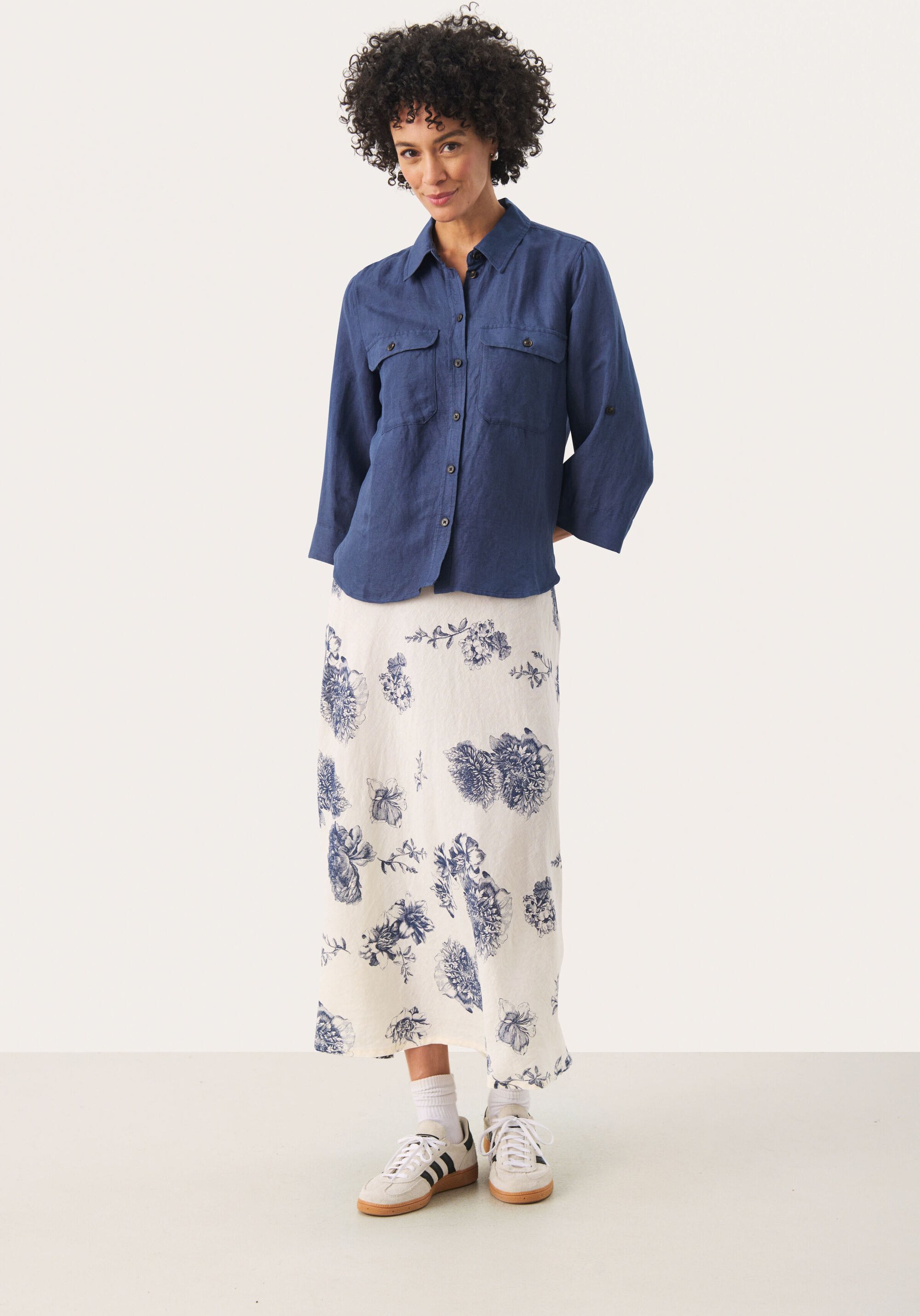 Langarm - Hemd Gerade Passform Oceana blue