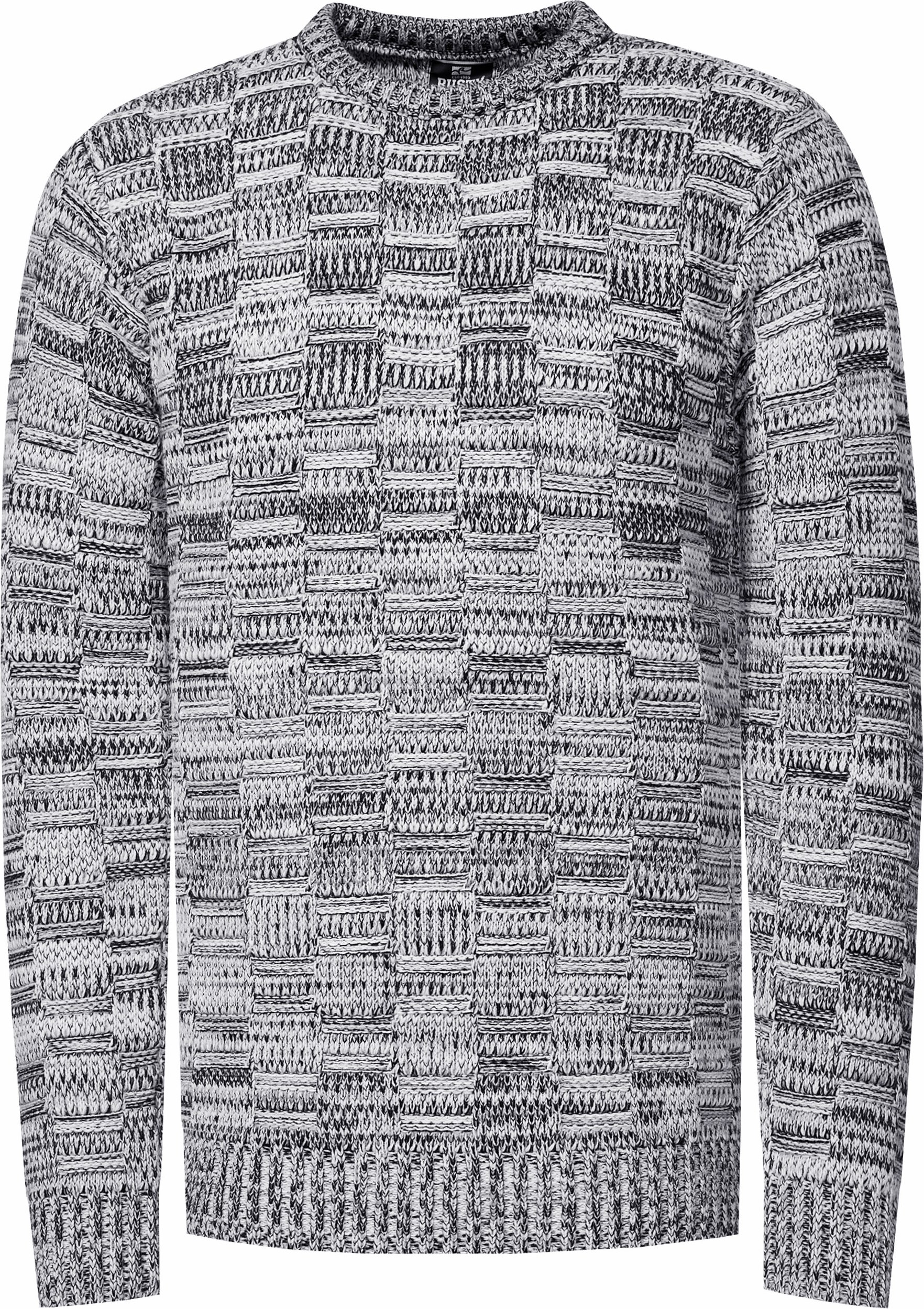 Kontrast Grobstrick Rundhals-Pullover