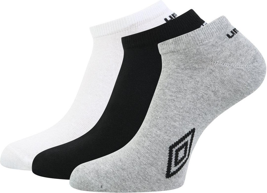 Umbro - Sneaker-Socken für Herren/Damen Unisex (3er-Pack) (Weiß/Schwarz/Grau)