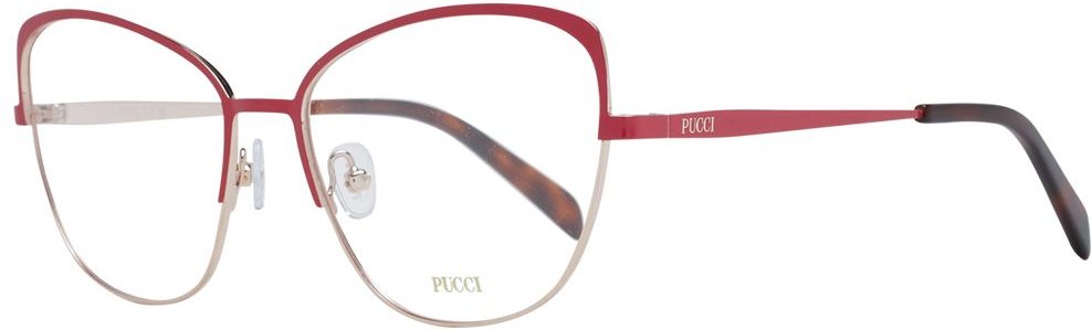 Cateye Brille mit rotem Metallrahmen