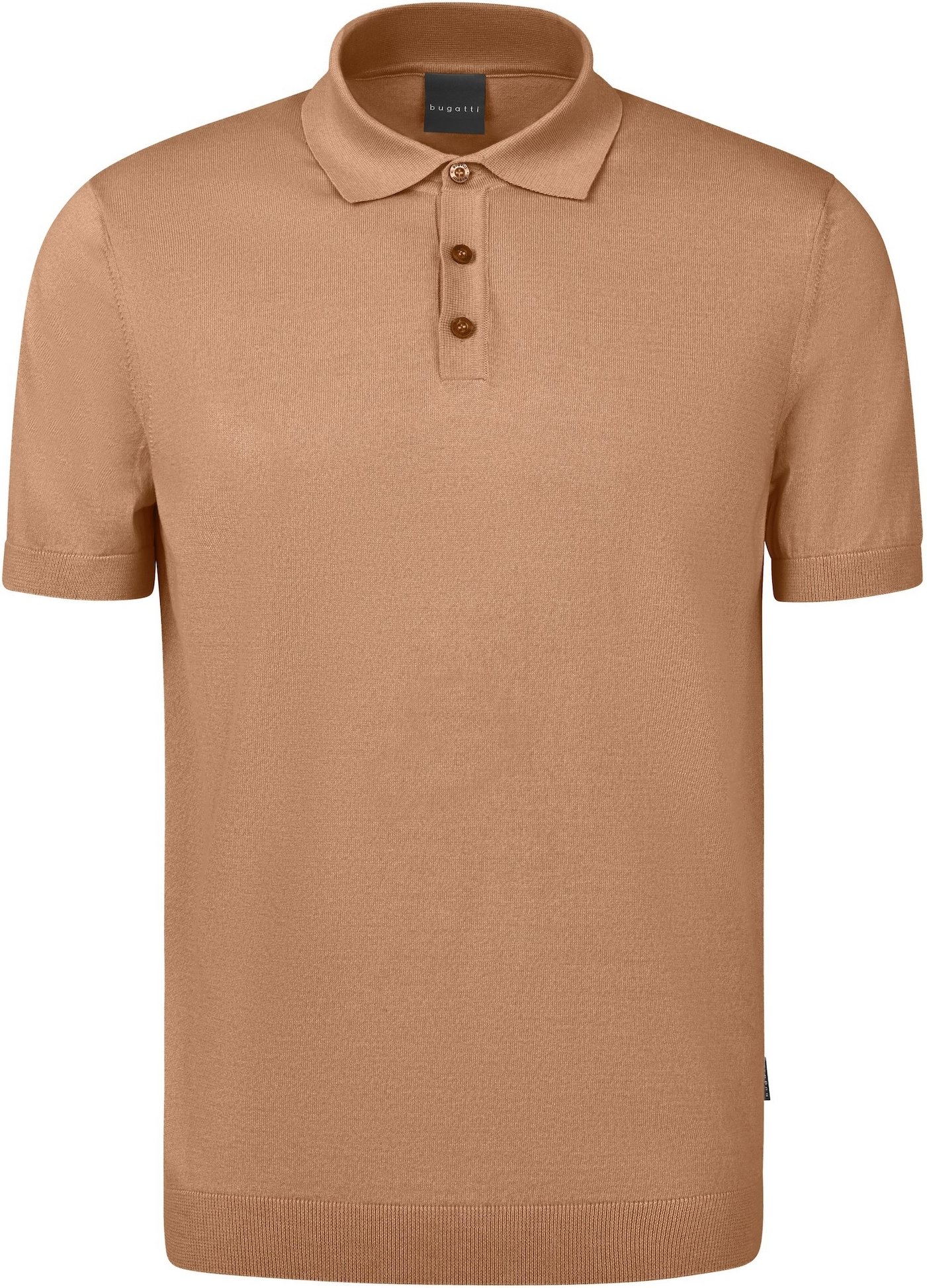 Bugatti Herren Strick-Polo kurzarm mit Knopfleiste