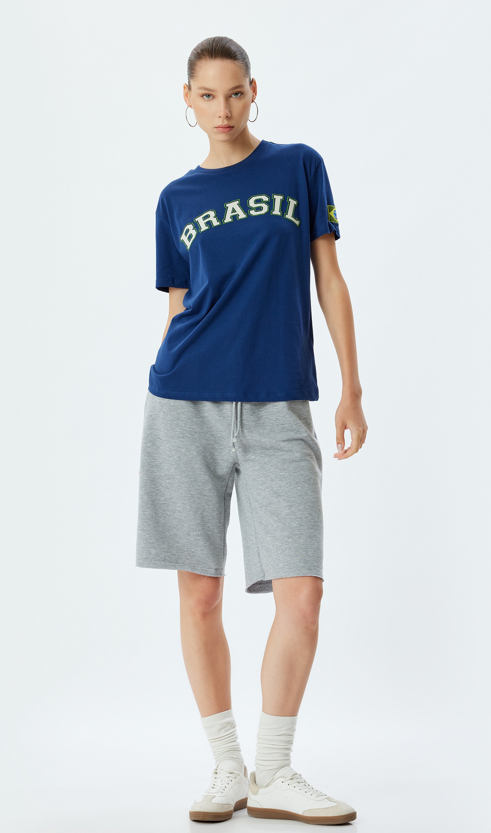 Koton T-shirt Rundhalsausschnitt Kurzärmelig T-shirt