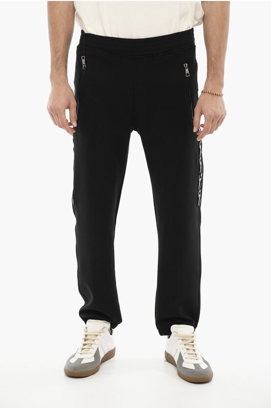 Skinny Fit-Jogginghose mit seitlichem Thunderbolt-Print in Schwarz