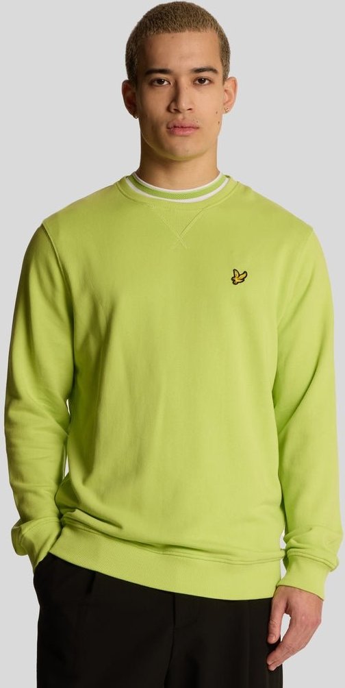 Lyle & Scott Sweatshirt mit Rundhalsausschnitt – Limettengrün