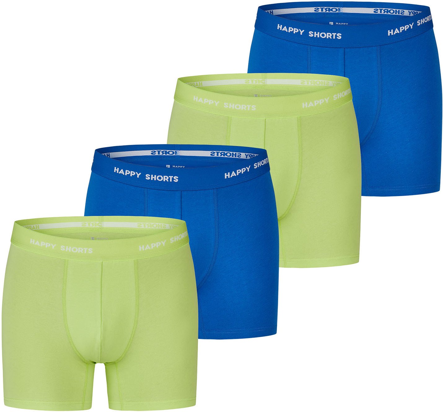 Happy Shorts Herren Retro Boxer Neon 4-Pack Retroshorts, Vintage Boxer,