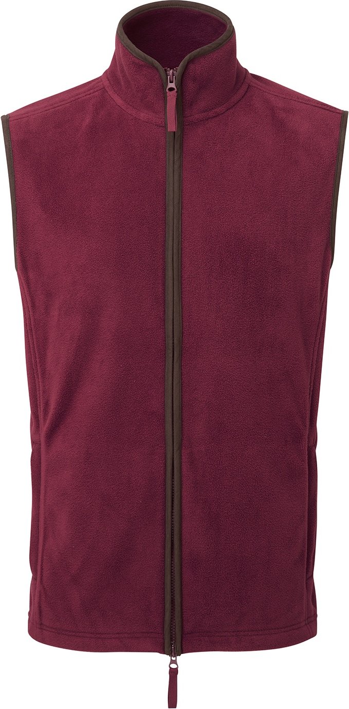 Premier Mens Artisan Fleece-Weste (Burgund/Braun)