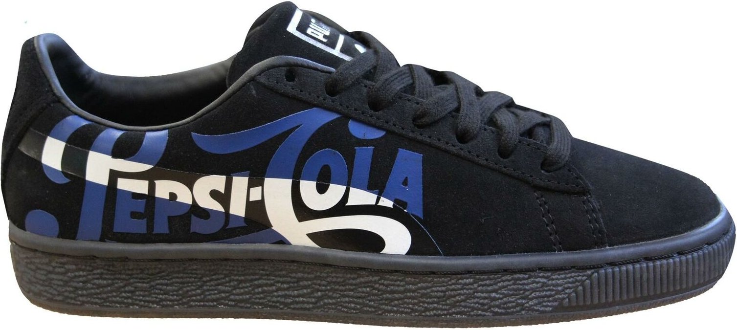 Puma Suede Classic X Pepsi Herren Trainer Schwarz Leder Schnürschuhe 366332 02