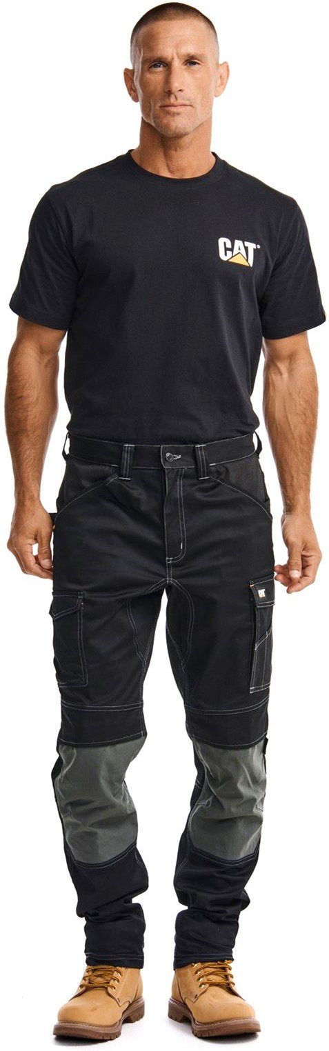 Caterpillar Essential Knie-Taschen Stretch Holster Polyester Herren schwarze Outdoor-Hosen