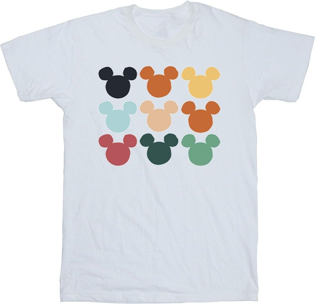 Disney - "Mickey Mouse Heads Square" T-Shirt für Herren (Weiß)