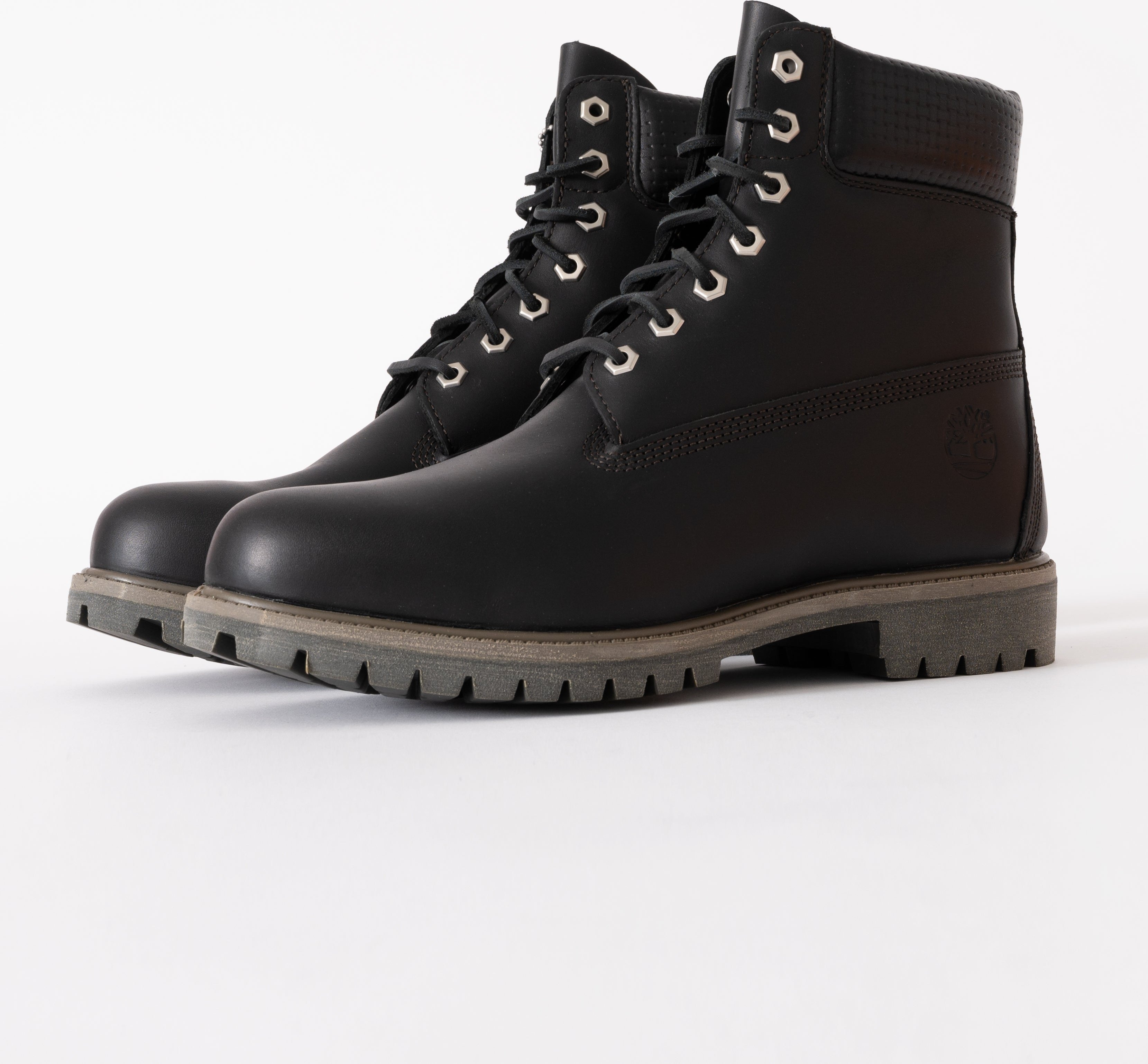 Premium 6-Zoll Vollnarbenleder wasserdichte Stiefel in Schwarz