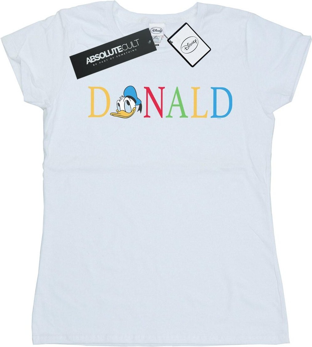 Disney - "Donald Duck Letters" T-Shirt für Damen (Weiß)