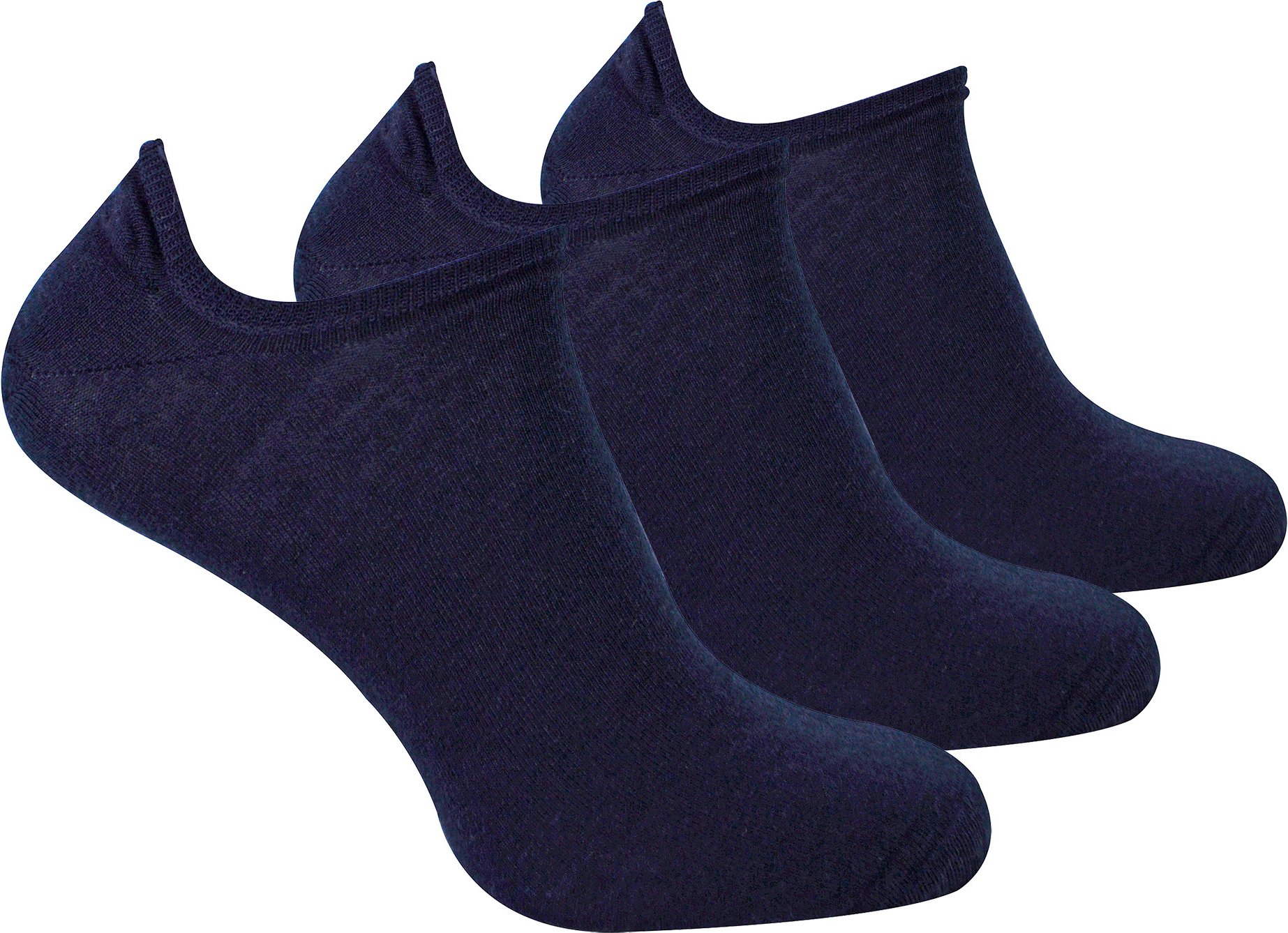 Steven - 3 Paare Multipack Herren Merinowolle unsichtbare Socken - Navy