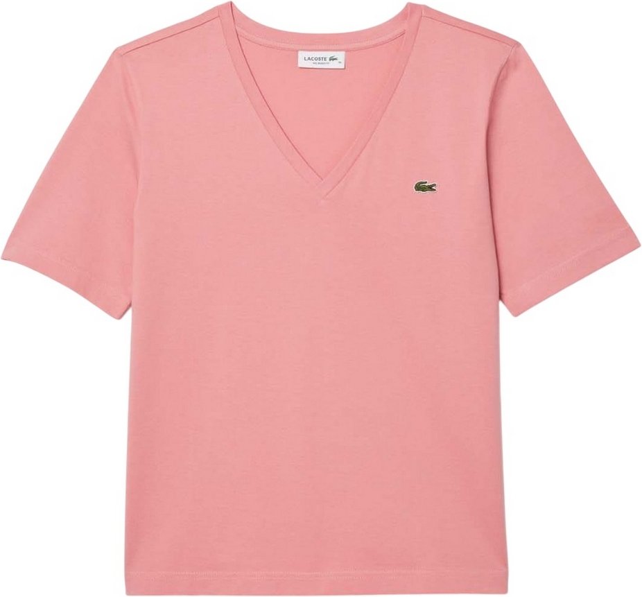 Lacoste - T-Shirt V-Ausschnitt für Damen (Pink)