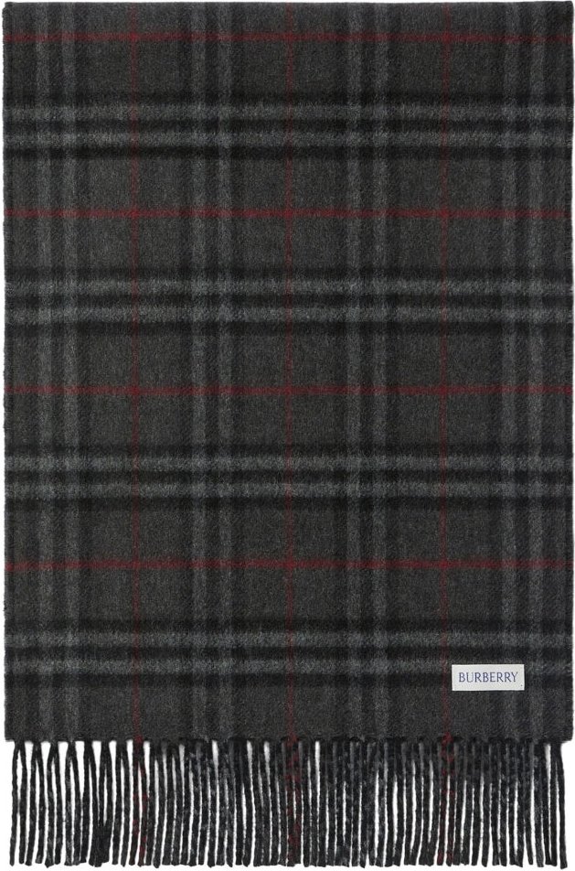 Thumbnail - Burberry - Karierter, wendbarer schwarzer Kaschmirschal