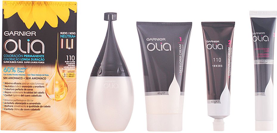 Olia Coloración Permanente #110 Rubio Super Aclarante Set 4 pz