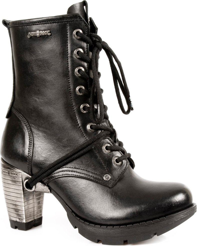 New Rock Damen-Gothic-Trail-Stiefel aus schwarzem Leder – TR001-S1
