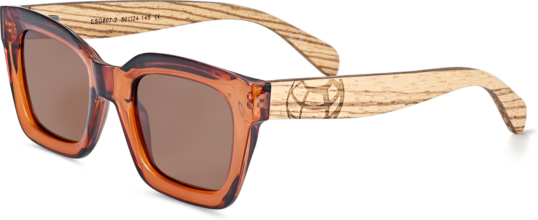 Earth Wood Antalya Polarisierte Sonnenbrille - Zebra/Braun