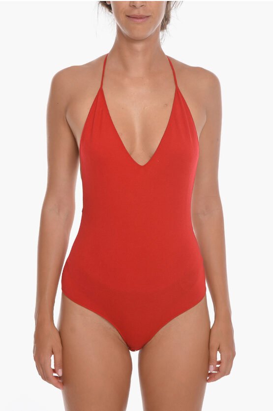 COSY Bodysuit ohne Rücken aus Kaschmirmischung in Rot
