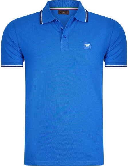 Polo Applique Pique von Cappuccino Italia in der farbe Blau.